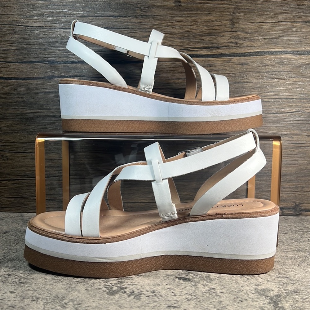 Luck Brand Ticey Wedge Sandal White